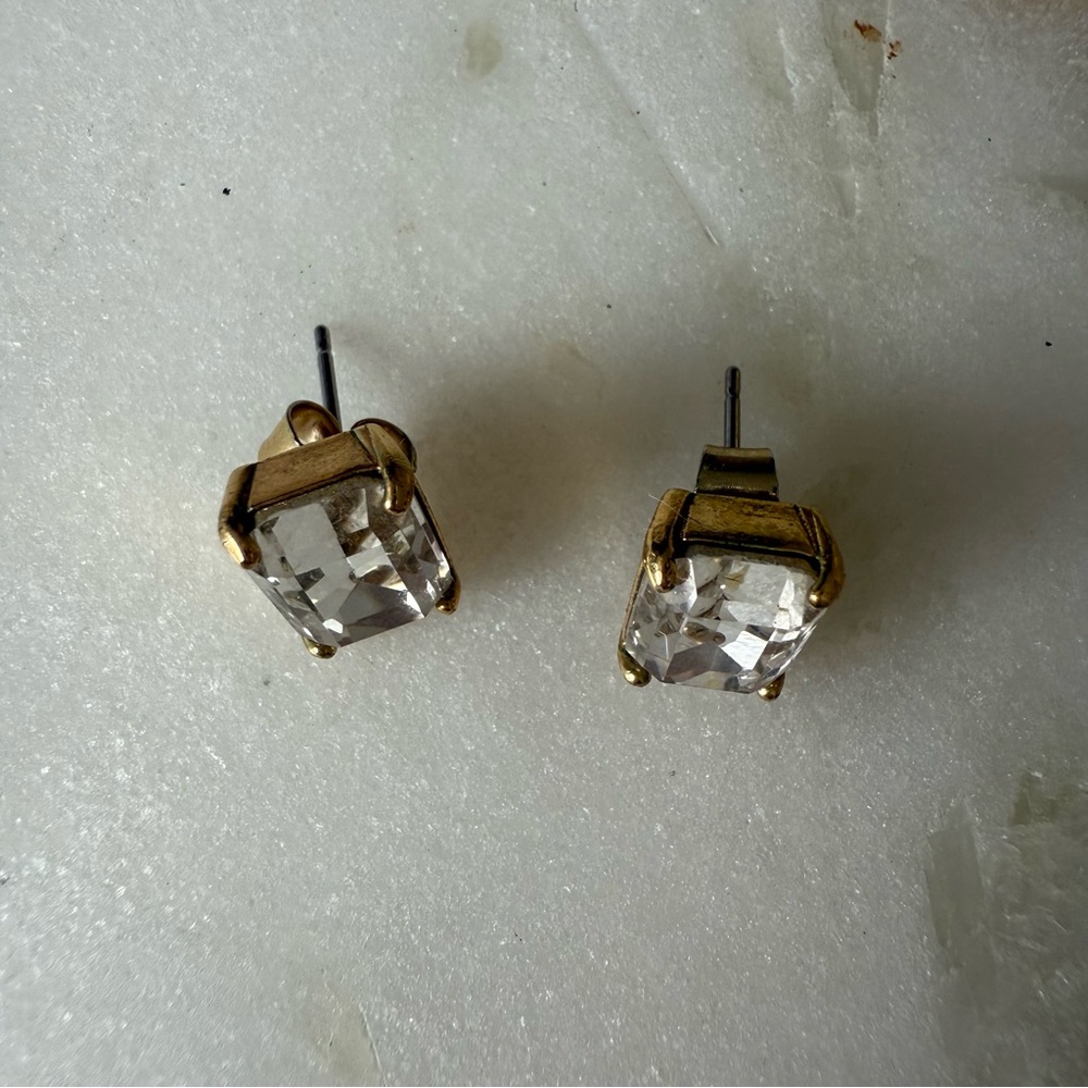 Kate Spade Gold Rectangular Stud Earrings - image 4